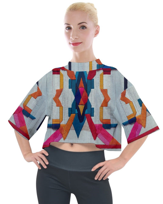 Smart Crop Mock Neck T-Shirt