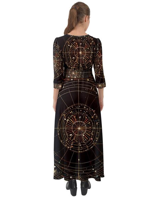 Constellation of Issues Button Up Maxi Dress