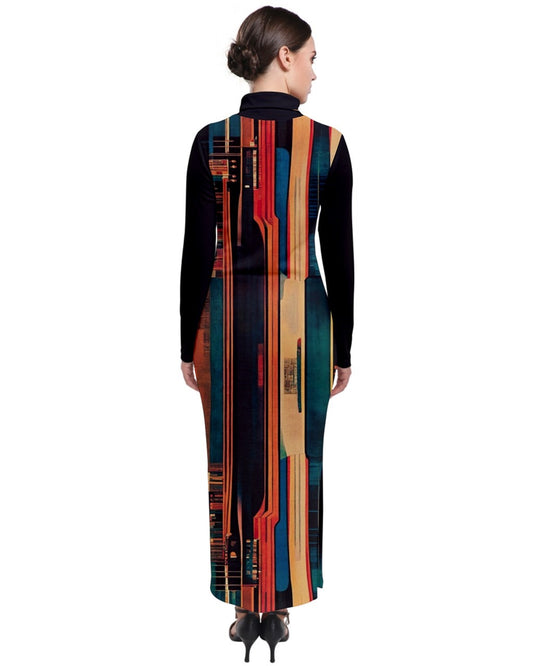 Jewel Earth Turtleneck Maxi Dress