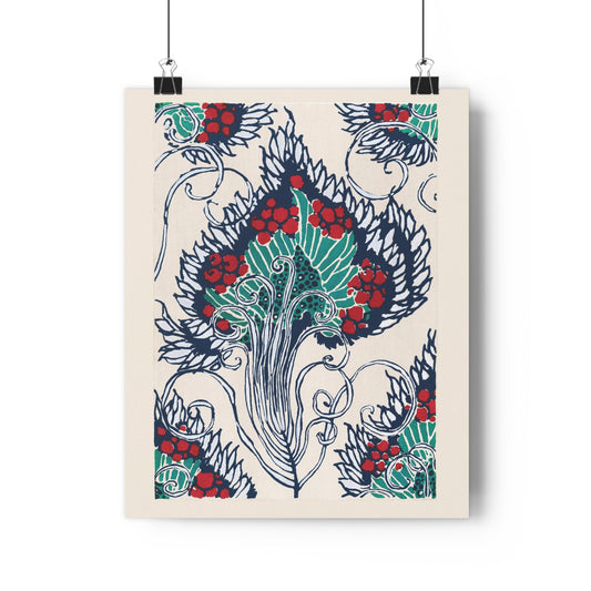 Botanical Pochoir Pattern in Art Nouveau (Samarkand: 20 Color Compositions in the Oriental Style) by E. A. SéguyGiclée Art Print