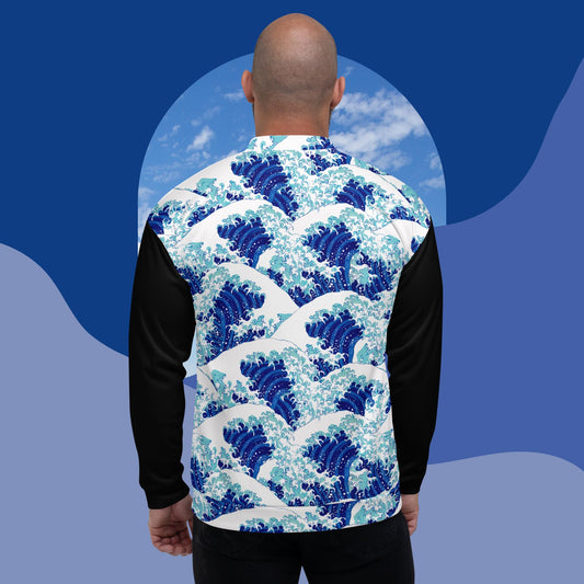 Blue Waves Unisex Bomber Jacket