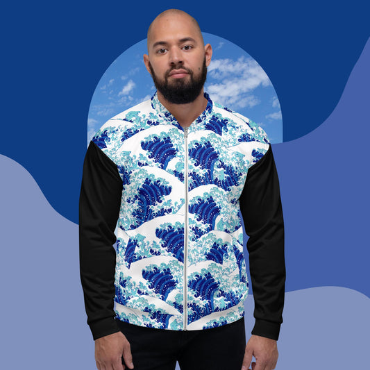 Blue Waves Unisex Bomber Jacket