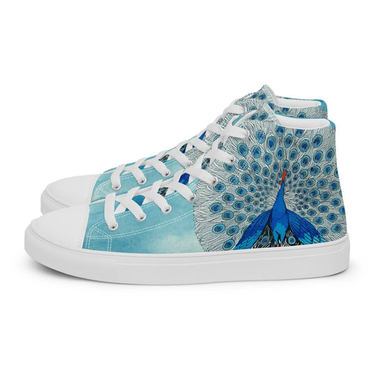 Peacock Eyes (1924) print high top canvas shoes(Men's sizing)