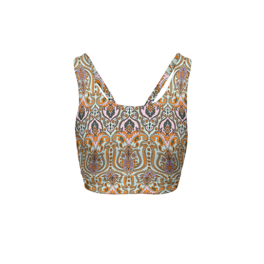 Damasc Racerback Sports Bra-Butter Soft Texture