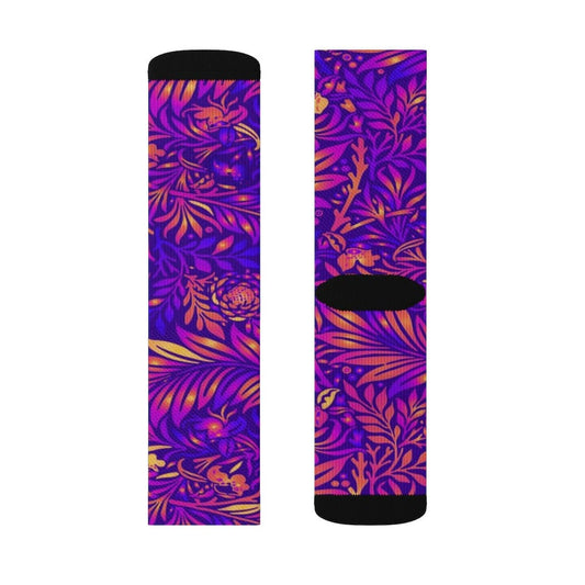 Neon Burn Foliage Sublimation Socks