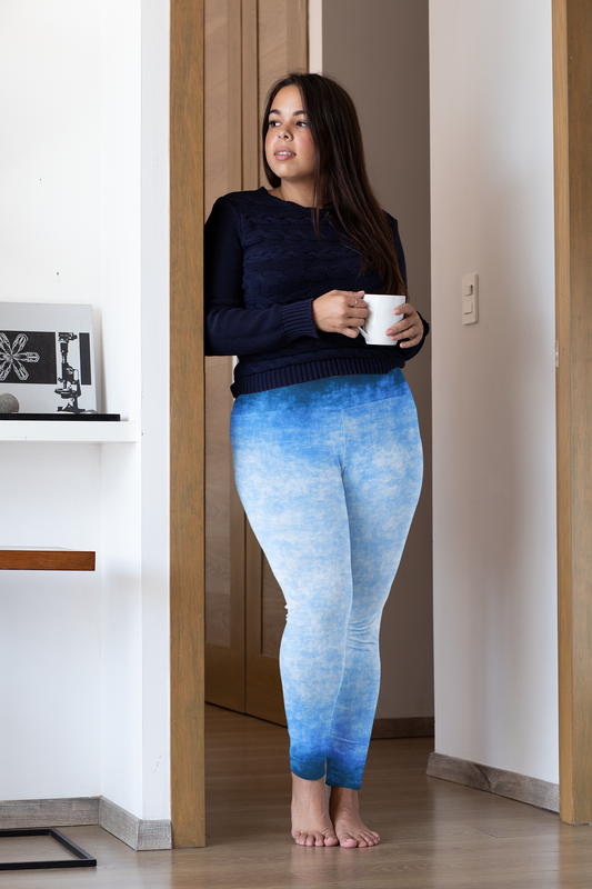 Blu Grunge-Paperwhite Leggings